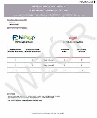Raport BIG KRD, wzór rok 2017 Najnowszy raport listy dluznikow krd