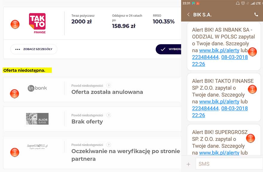 zdj.1. zapytania kredytowe w wyszukiwarce ofert, źr. bancovo.pl, własne Zapytania kredytowe i scoring bik