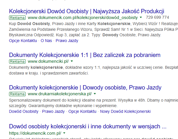 zdj. 1 Szukamy w sieci kolekcjonerskiego dowodu osobistego Kolekcjonerski dowód osobisty